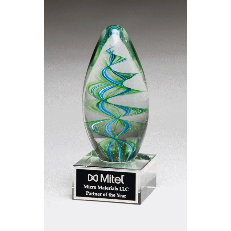 Floating Helix Art Glass 6.35" 1