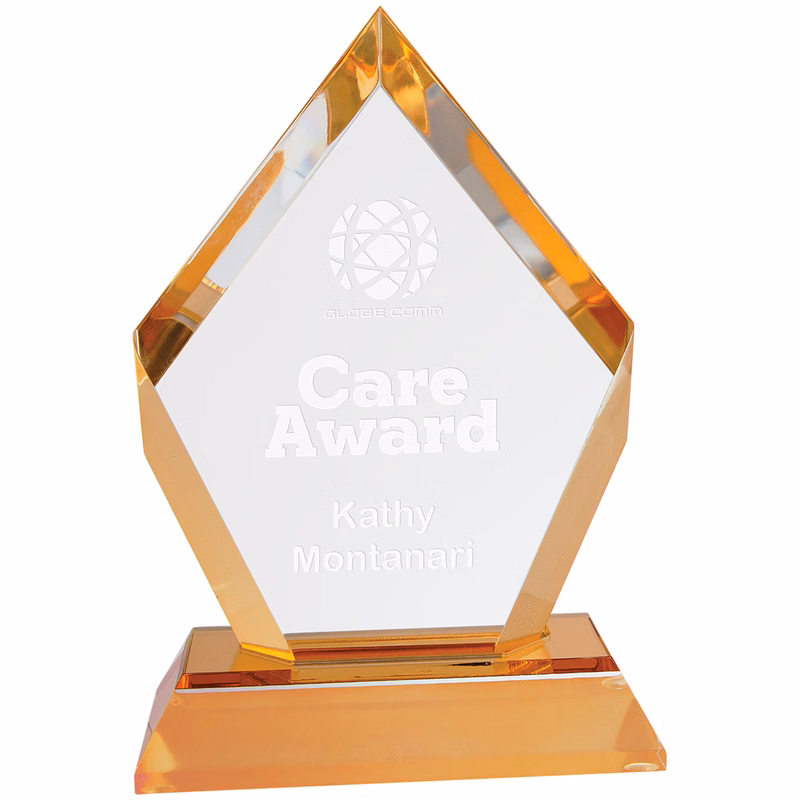 6" Gold Frosted Base Diamond Award