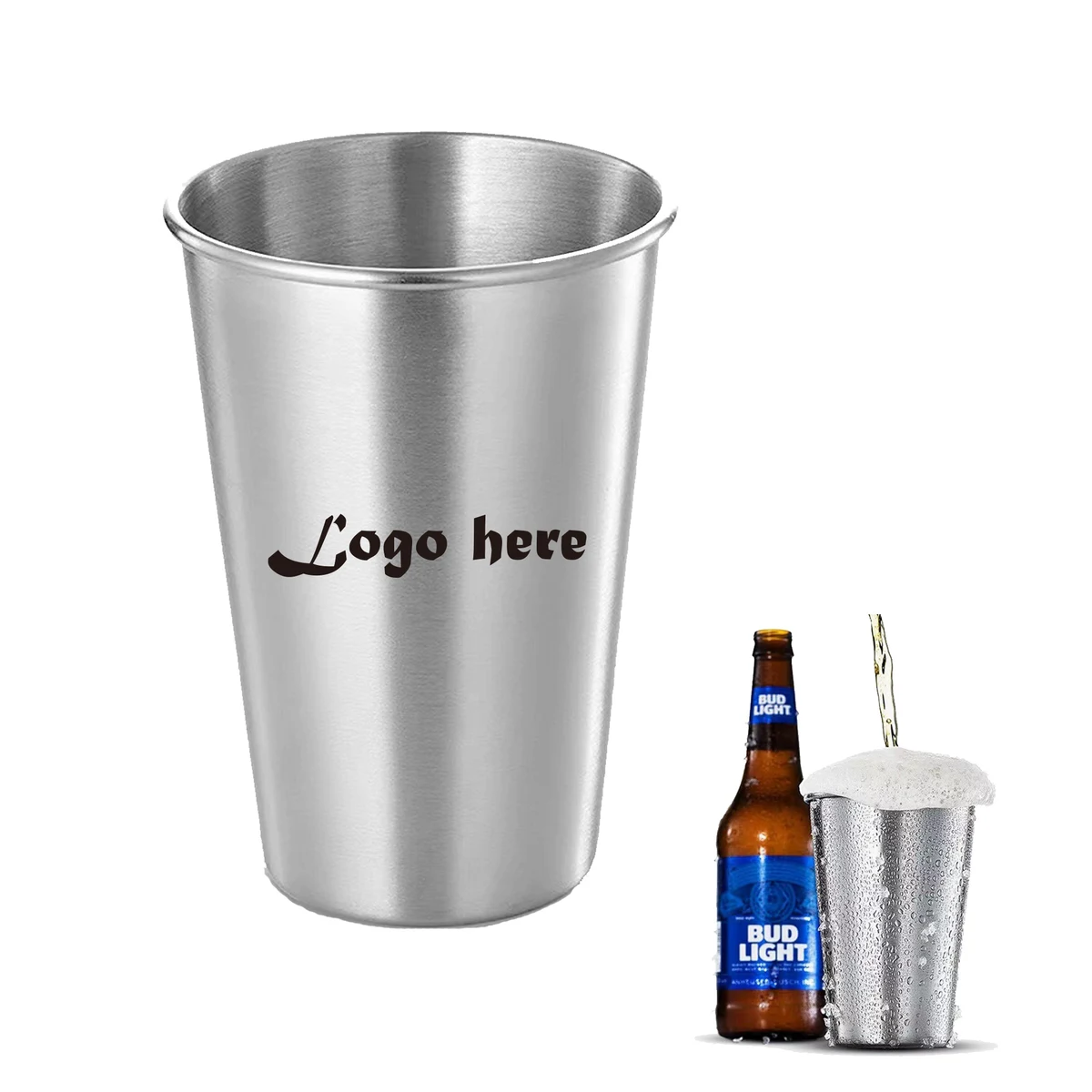 304 Stainless Steel Water Glass Beer Mug MOQ 10pcs 1