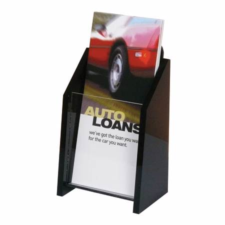 Wall Mount Brochure Holder with Angled Sides - 1-tier, 1-pocket - 4w