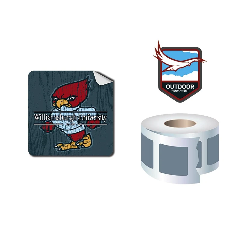 Roll Stickers / Decal - Outdoor Permanent - 2x2 Square Shape 1