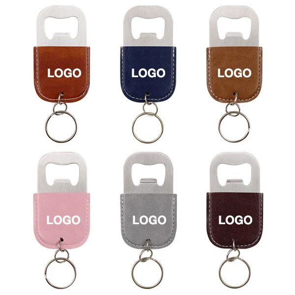 Leather Bottle Opener W/ Keyring 1