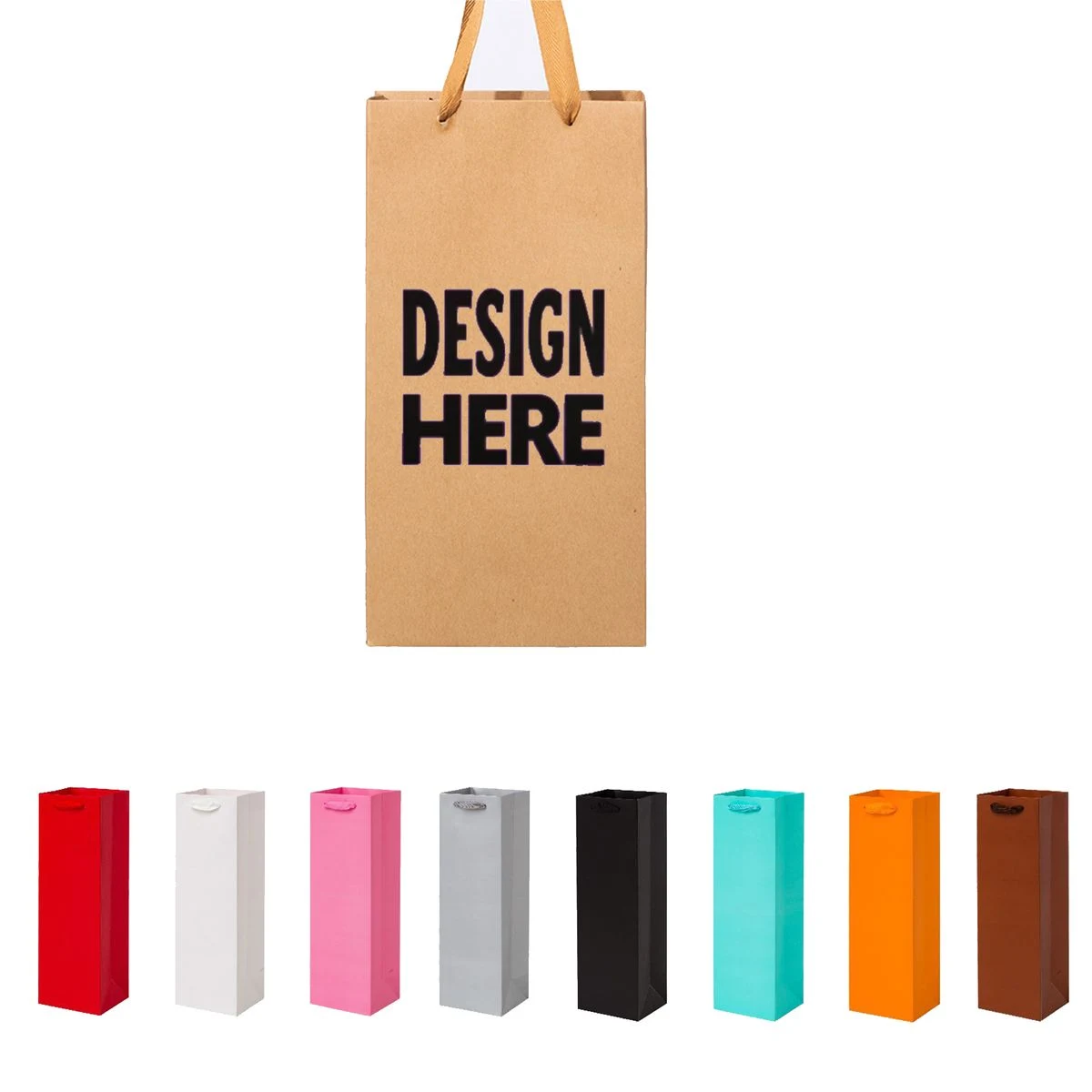 Red Wine Gift Paper Bag with Handles 1