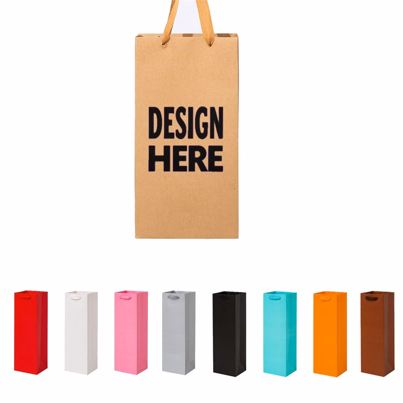 Red Wine Gift Paper Bag with Handles