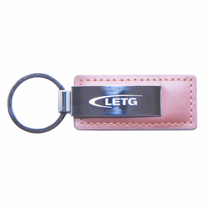Inwest Keychain Brown Leather with Gunmetal