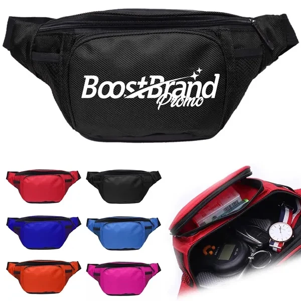 Custom Water-Resistant Sports Waist Bag with Multiple Pockets — Hands-Free Pack 1