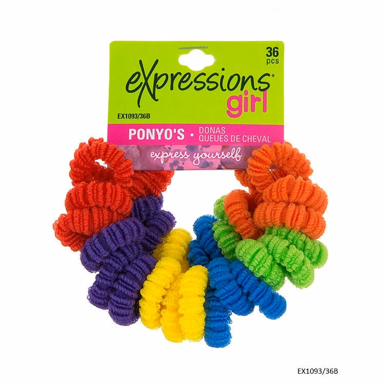 Pony O's Hair Ties - Assorted Fun Colors 36 Pieces