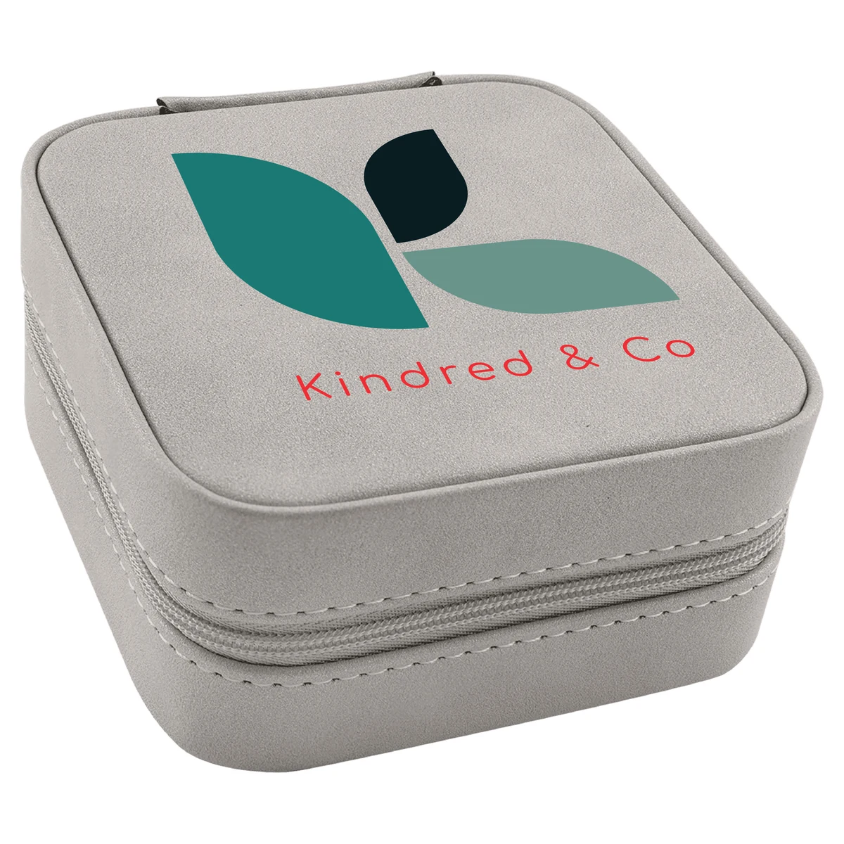 Creekside Light Grey Leatherette Travel Jewelry Box 1
