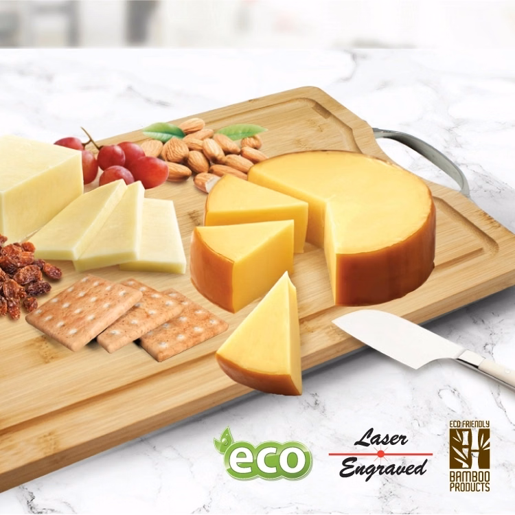 AMARETTO BAMBOO CHEESE BOARD WITH HANDLE