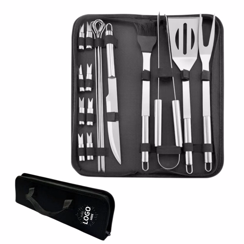 18pcs Stainless Steel BBQ Grill Tool Set
