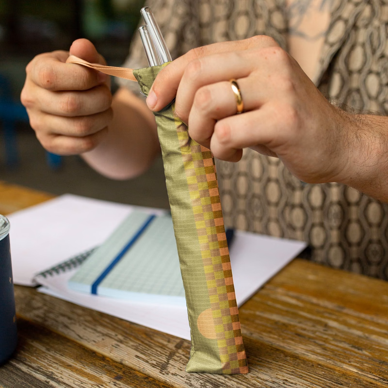 POUCH FOR REUSABLE STRAWS - RIPSTOP - POUCH EMPTY