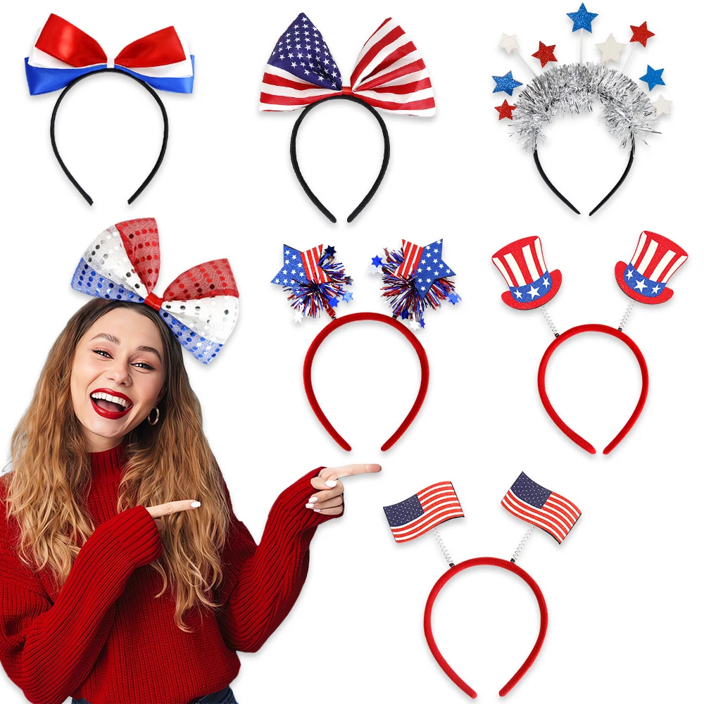 Red White Blue Patriotic Independence Hair Ties 1