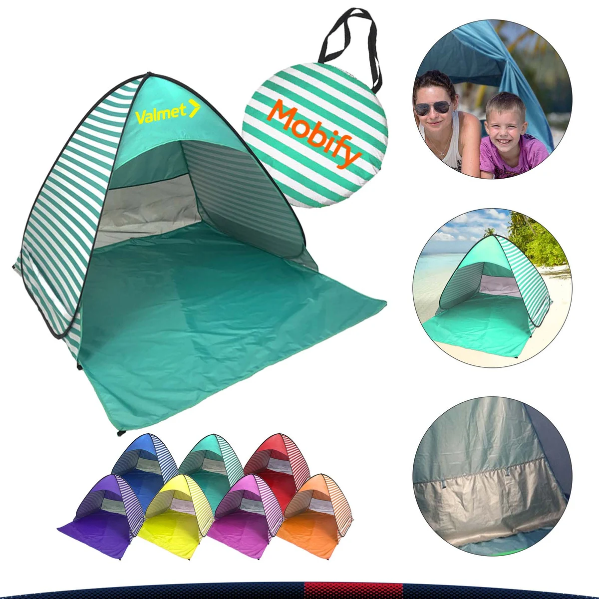 Stripe Pop Up Beach Tent 1