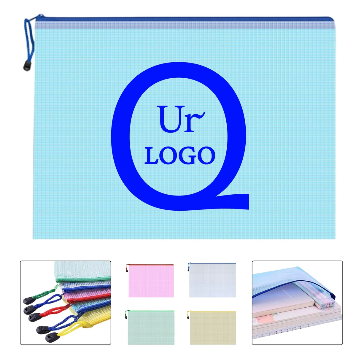 Mesh Zipper Pouch Document Bag 1