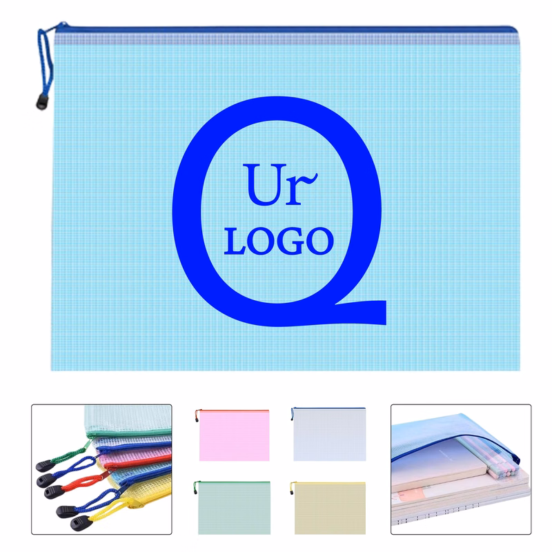 Mesh Zipper Pouch Document Bag