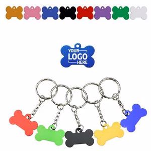 Customizable Bone Aluminum Key Chain Dog Tag Name Plate