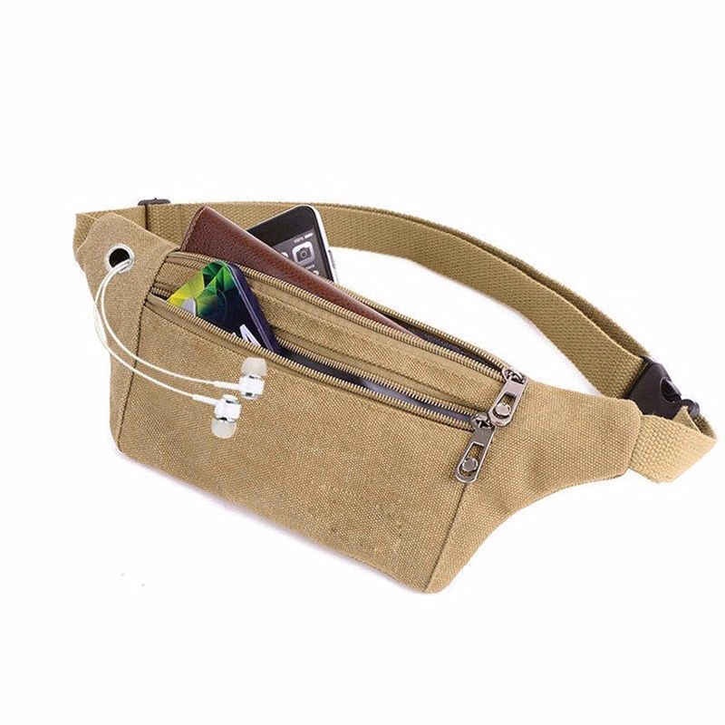Canvas sports fanny pack waist bag chest bag