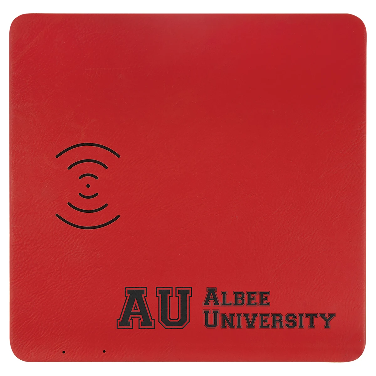 8" x 8" Red Leatherette Phone Charging Mat 1