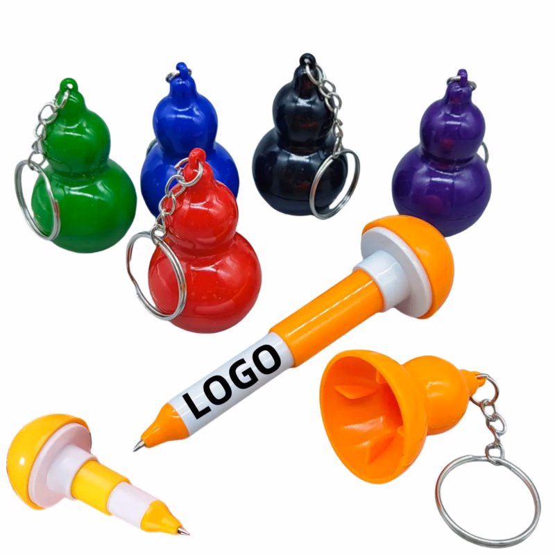 Gourd-shaped Stretchable Ballpoint Pen with Key Chain