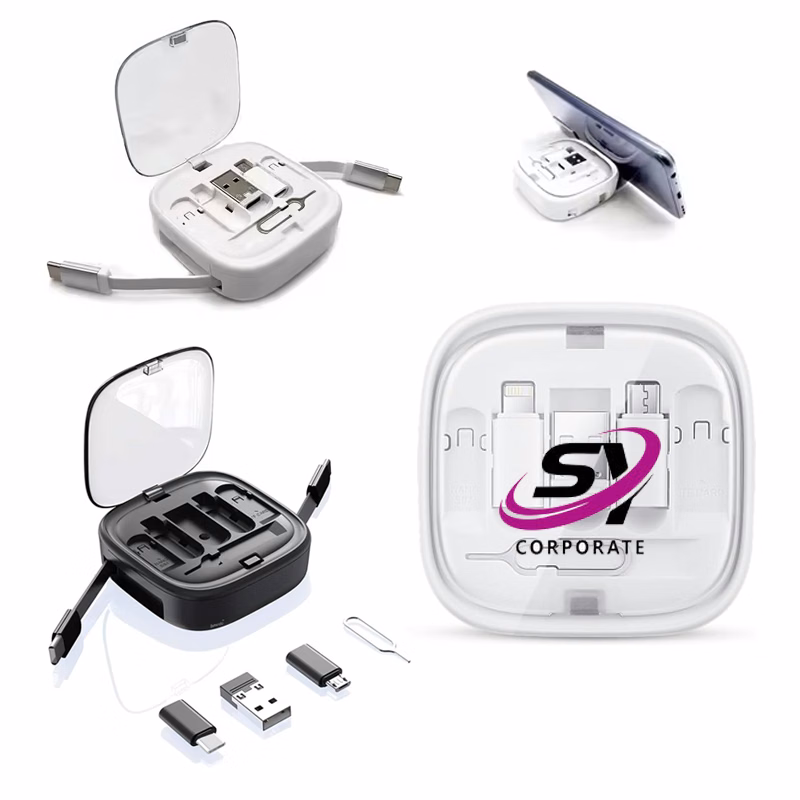 Custom 6-In-1 Retractable Charging Cord Organizer