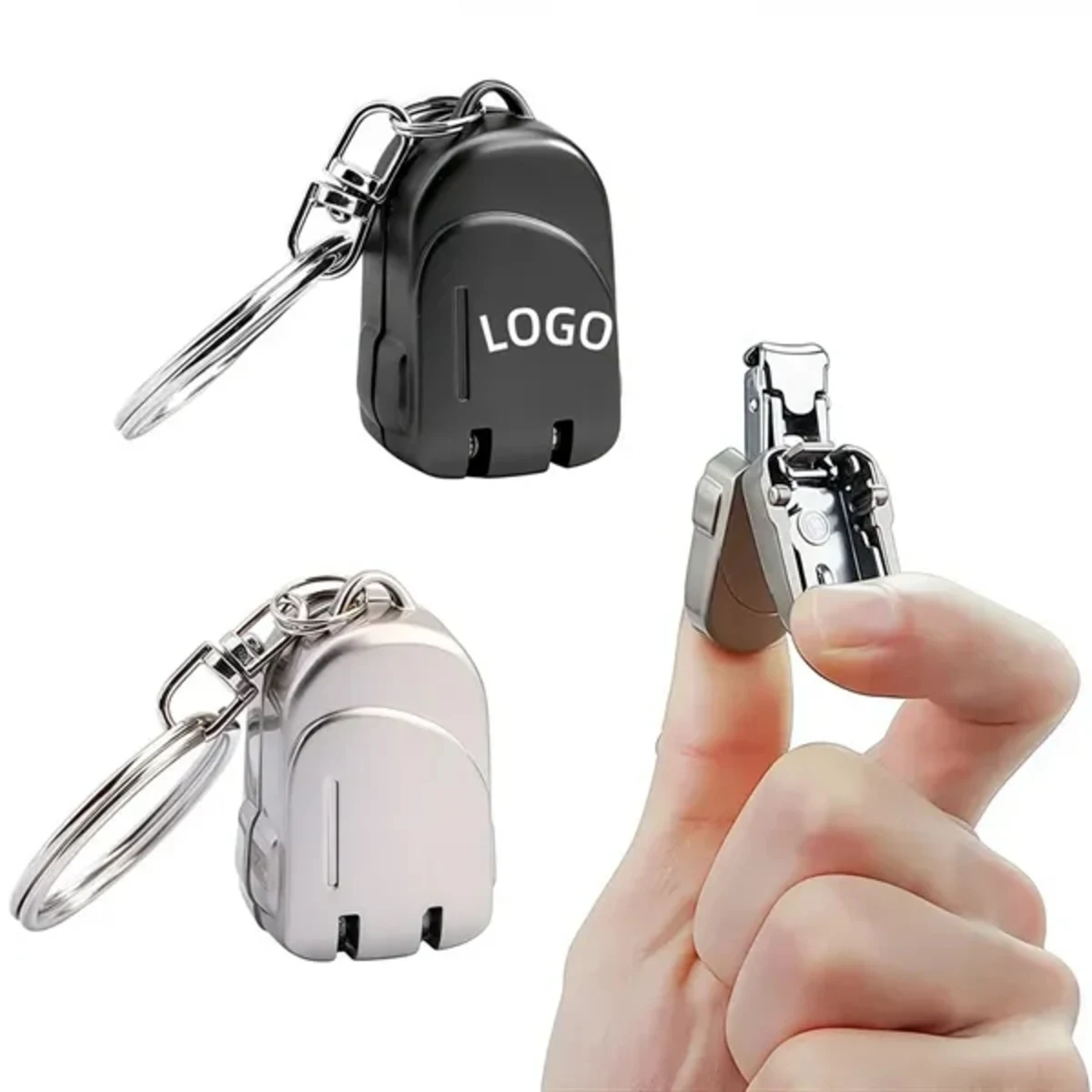 3-In-1 Stainless Steel Folding Nail Clipper Keychain
1