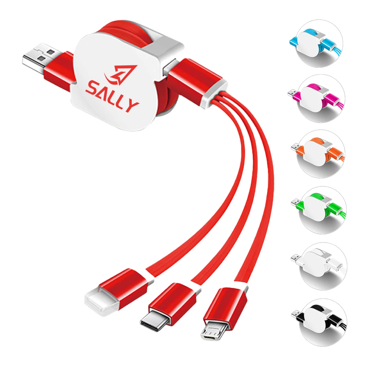3-In-1 Lanyard Cell Phone Charging Cable W/Type-C Adapter 1