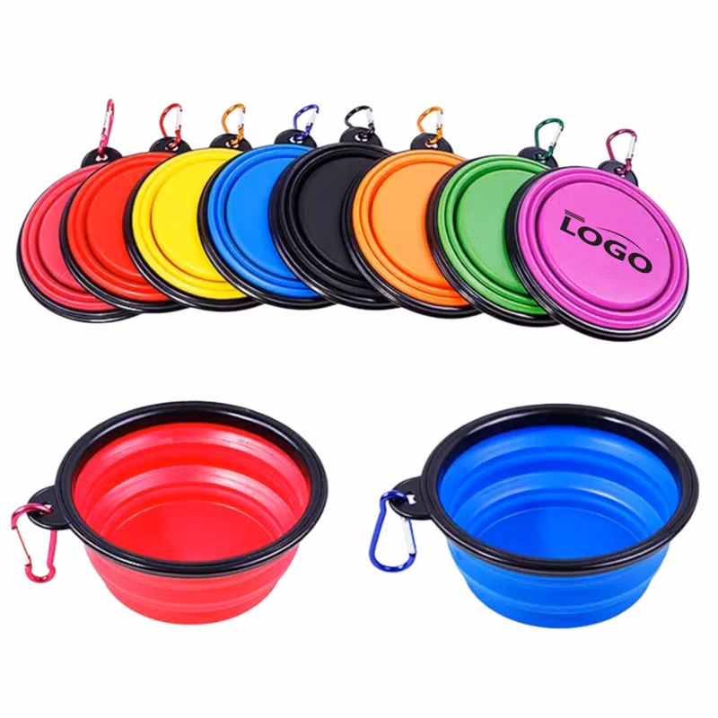 Collapsible TPE Pet Bowl With Carabiner Clip
