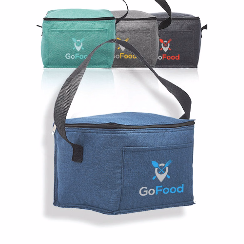 6 Pack Insulated Heathered Lunch Bag