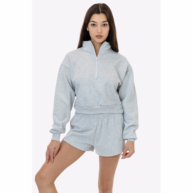 14 OZ HEAVY FLEECE CROPPED QUARTER ZIP PULLOVER