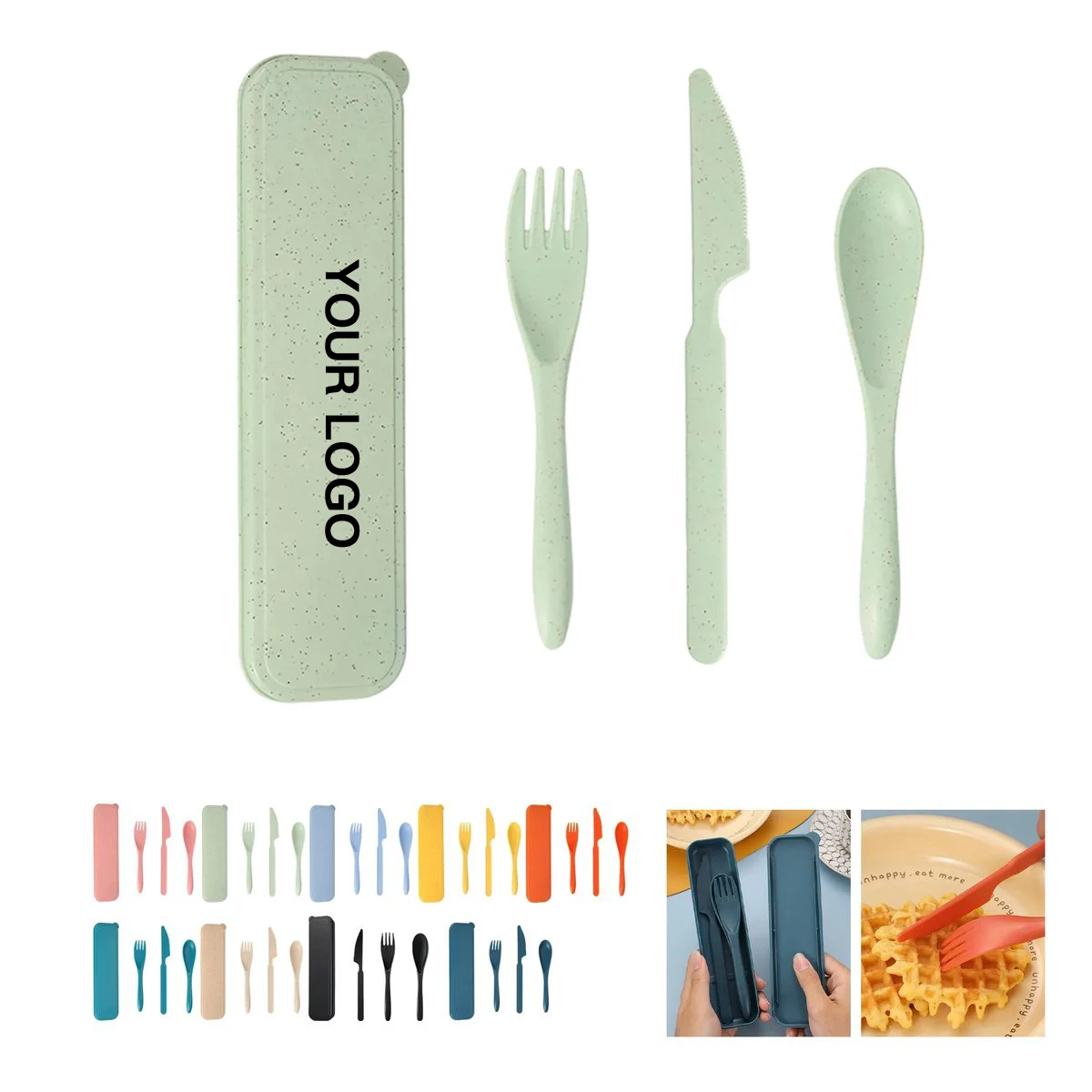 Portable Wheat Straw Flatware Box 1