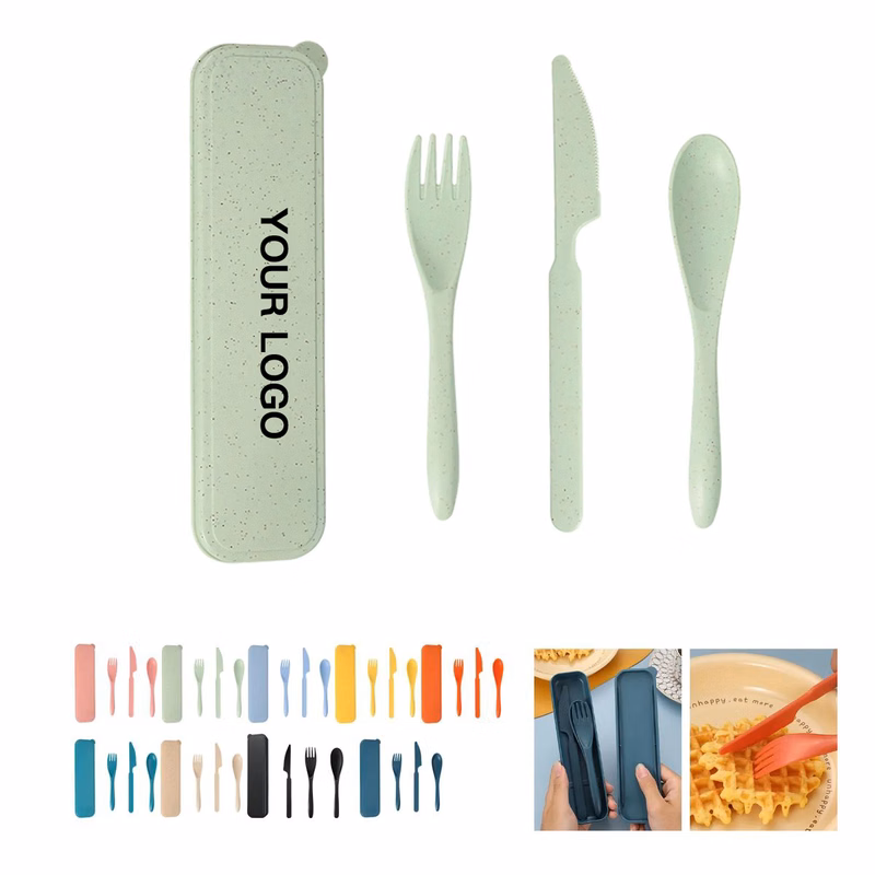 Portable Wheat Straw Flatware Box