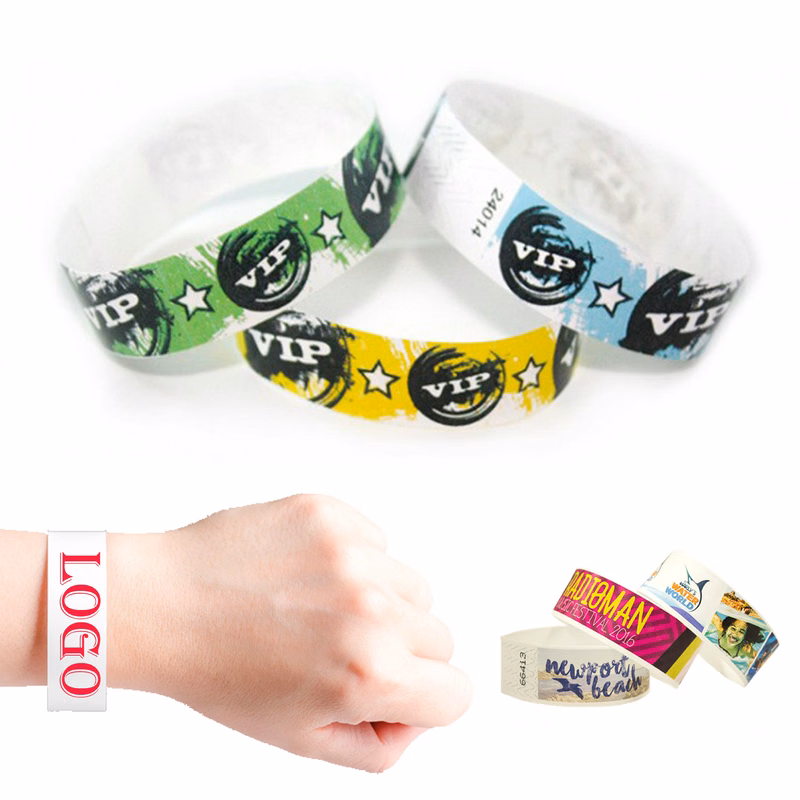 Durable Tyvek Wristbands - Print Any Design MOQ50