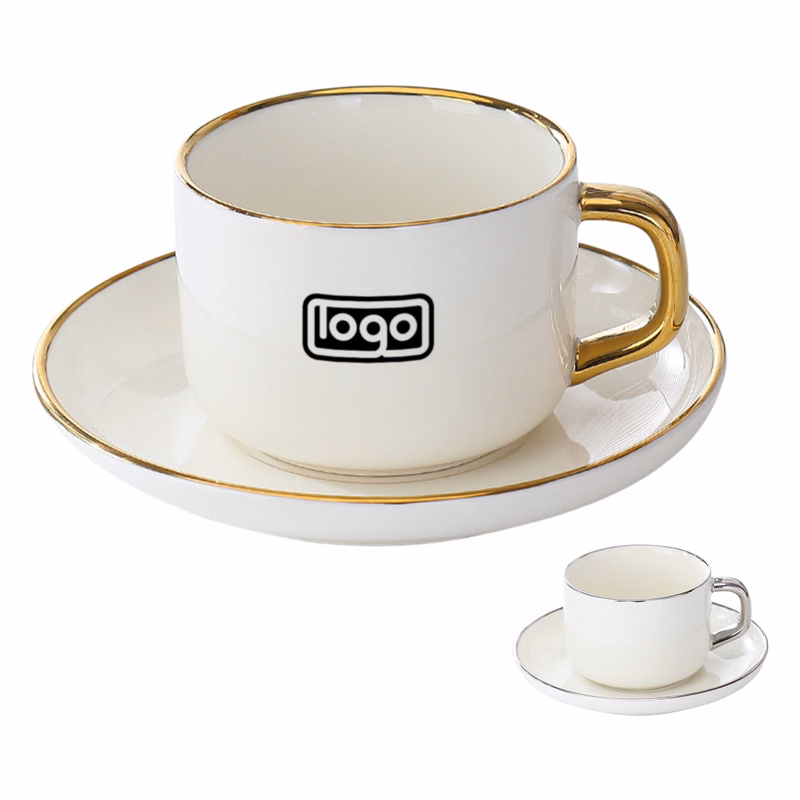 8oz Ceramic Coffee Cup Saucer Set