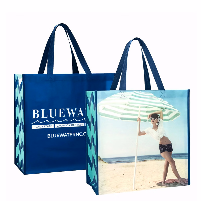 Custom Full-Color Laminated Non-Woven Promotional Tote Bag 15.5"x15.5"x8"