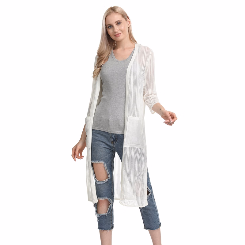 Women Mesh Casual Knit Cardigan