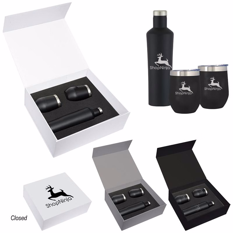 Gravender Wine Glass and Stainless Steel Bottle