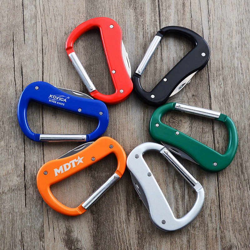 Multitool Carabiner With Knife, Opener and Scissors