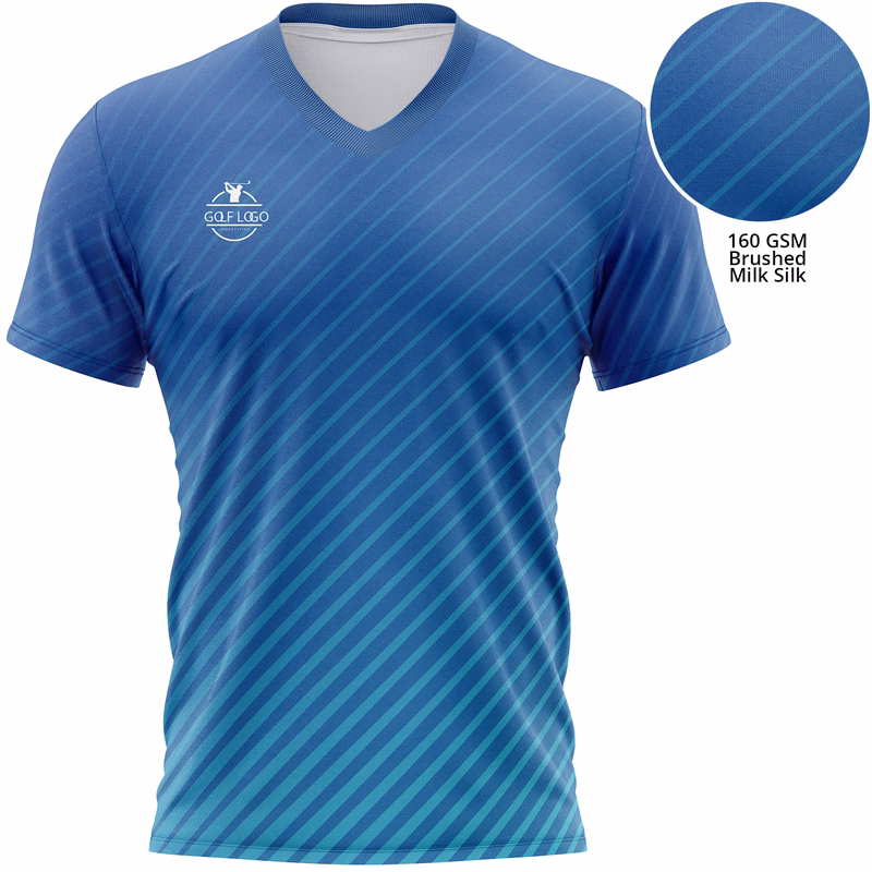 Unisex 160 GSM Brushed Milk Silk Sublimation V-Neck Short Sleeve T-shirt