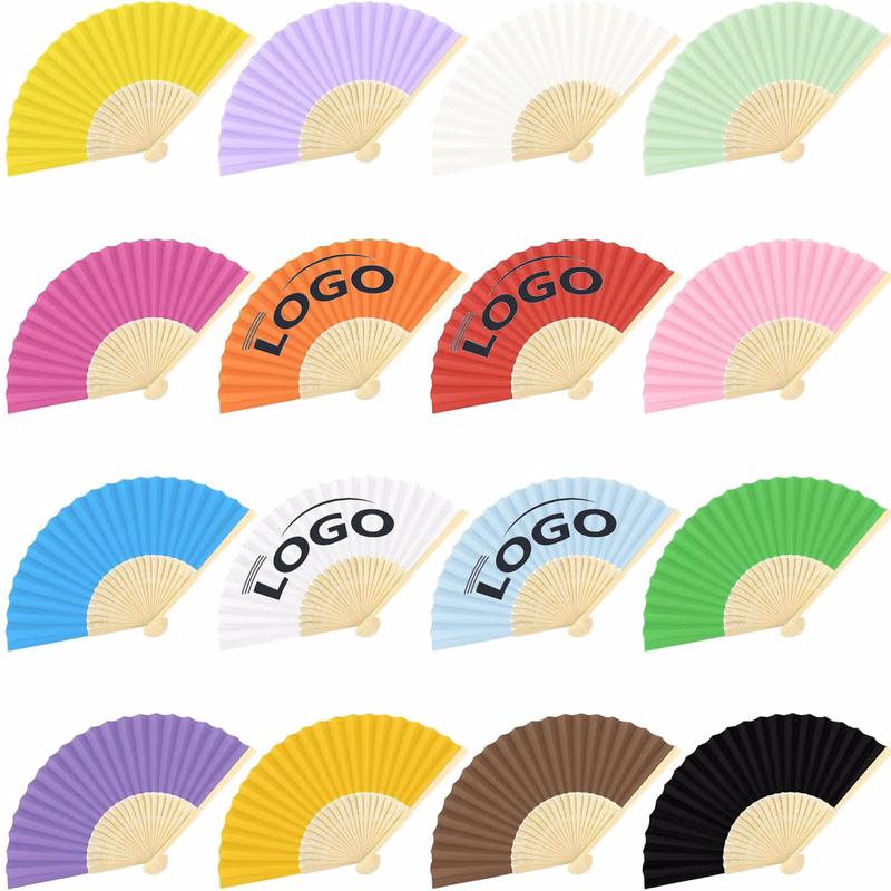 Customized Hand Held Bamboo Paper Folding Fan
