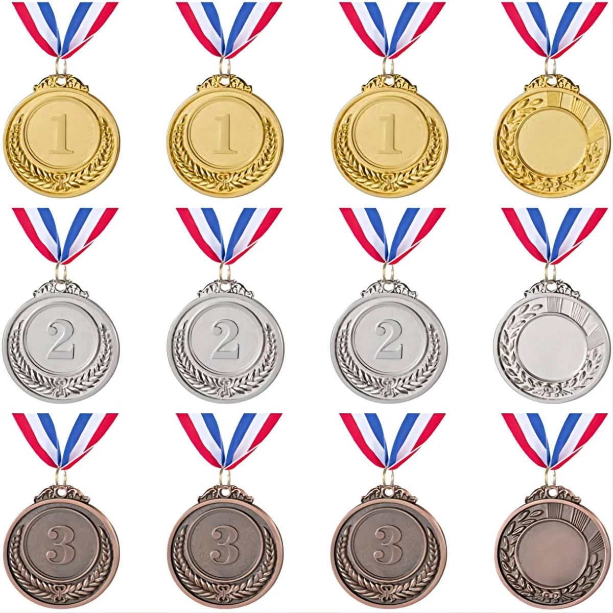 Metal Gold Silver Bronze Award Medals with Ribbon 1