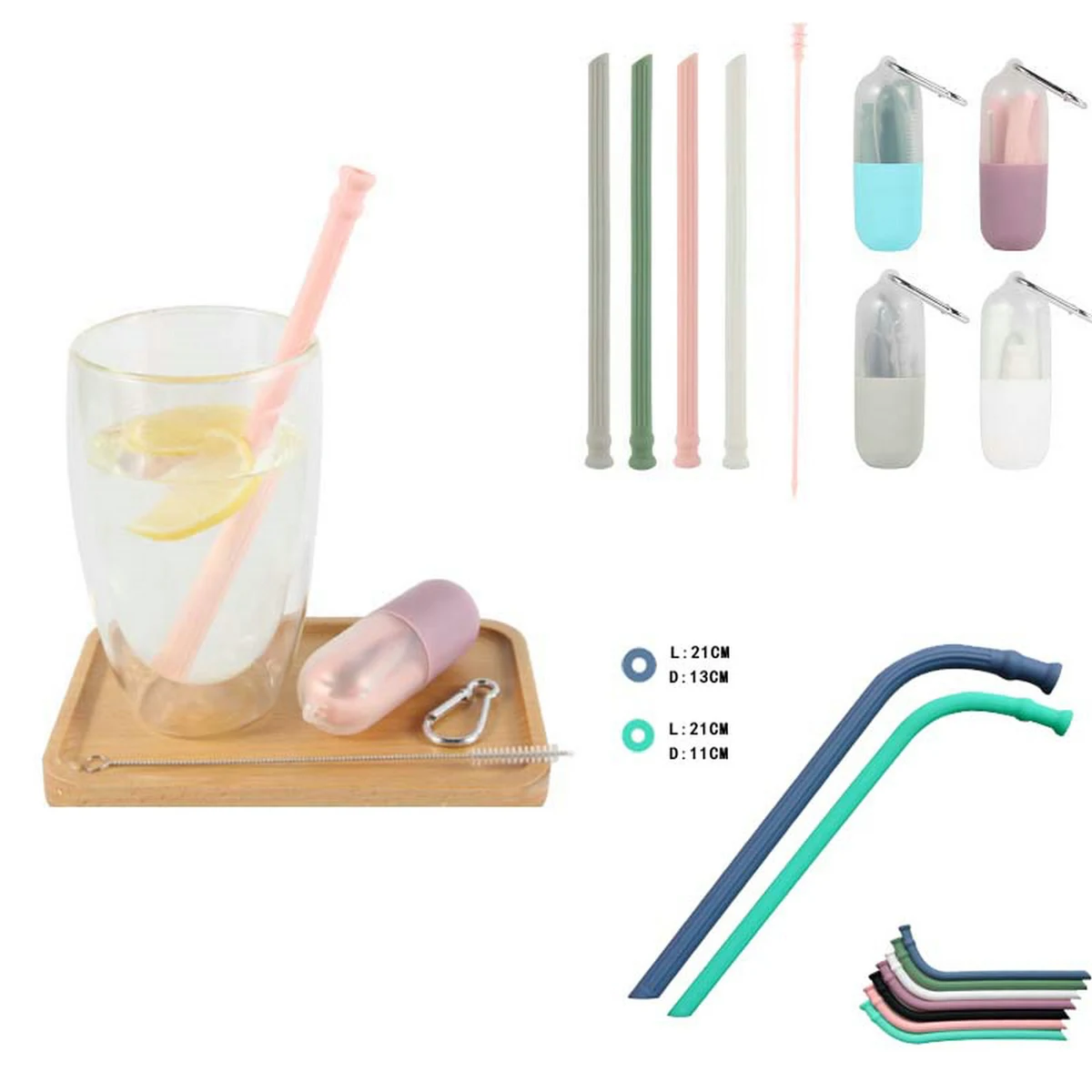 Silica Gel Straw Set With Case 1