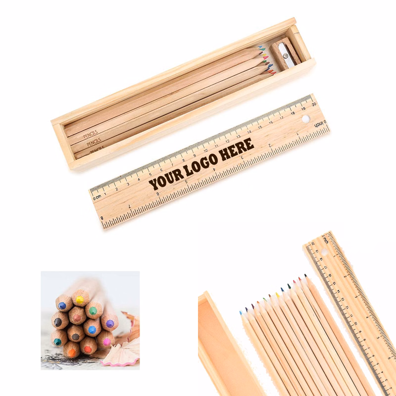 12-Color Wooden Colored Pencils Set