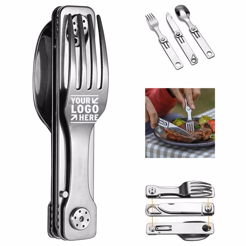 3 In 1 Camping Outdoor Hiking Detachable Cutlery Knife Spoon Frok Set