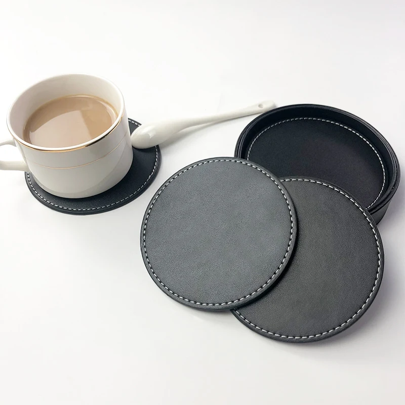 Round PU Leather Coaster 1