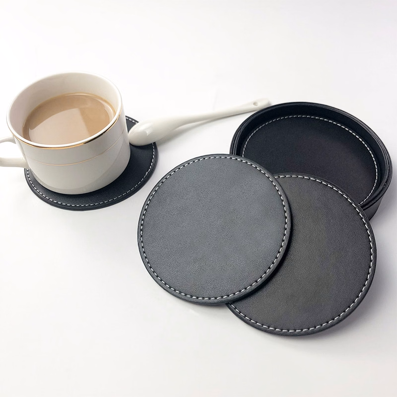 Round PU Leather Coaster