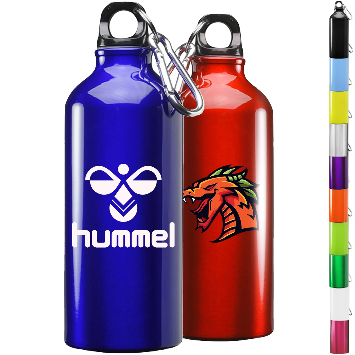 Sporty Aluminum Water Bottle w/ Carabiner 20 oz Bottles 1