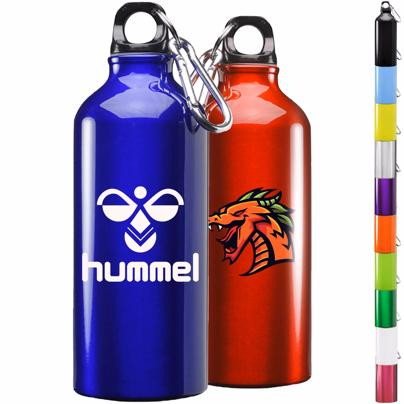 Sporty Aluminum Water Bottle w/ Carabiner 20 oz Bottles