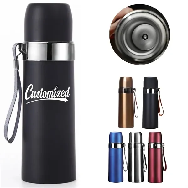 Custom Stainless Steel Insulated Thermos Bottle — Premium Beverage Giveaway, custom water bottle with logo imprint 1