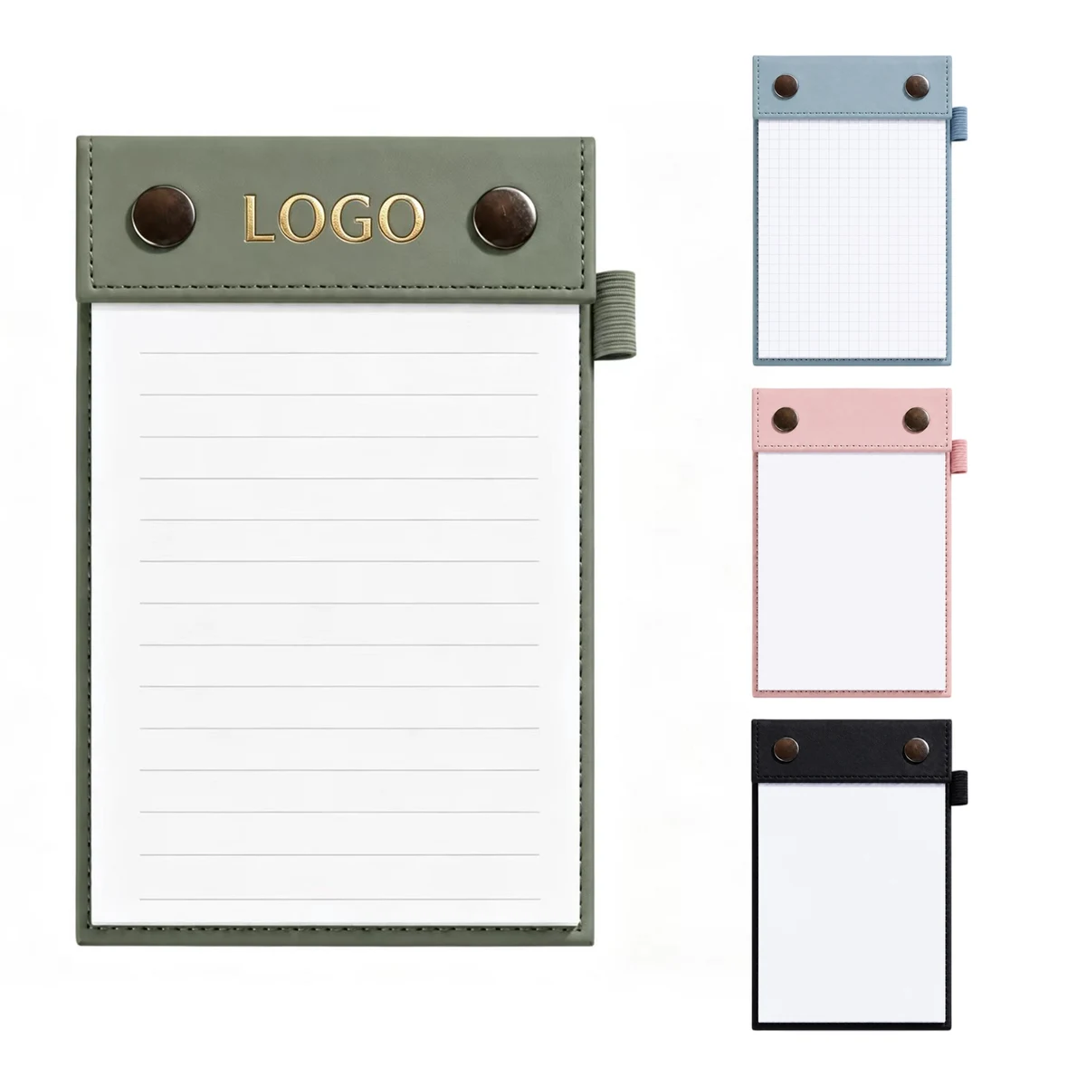 A6 PU Leather Cover Memo Notebook With Pen Holder 1