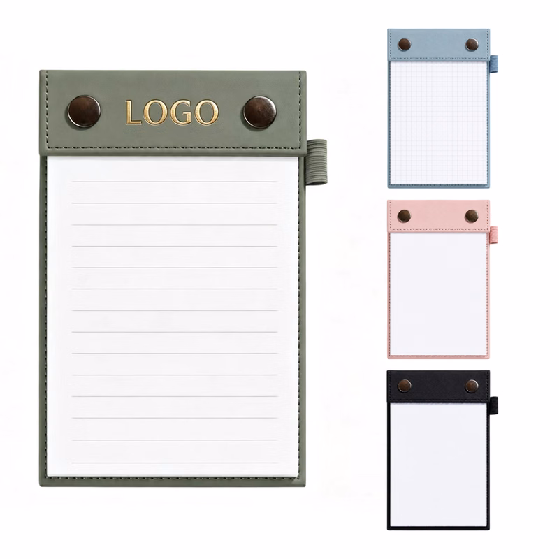 A6 PU Leather Cover Memo Notebook With Pen Holder